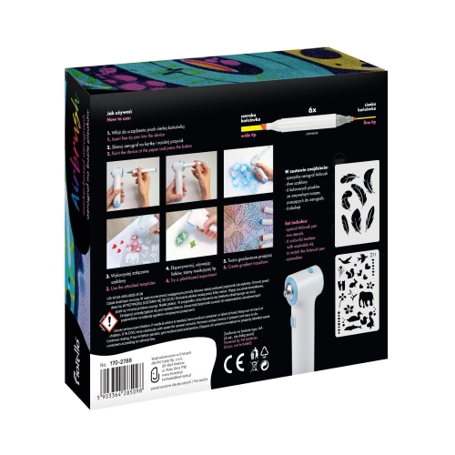 Zestaw pistolet do malowania + markery 6kol Airbrush Fiorello GR-8900N