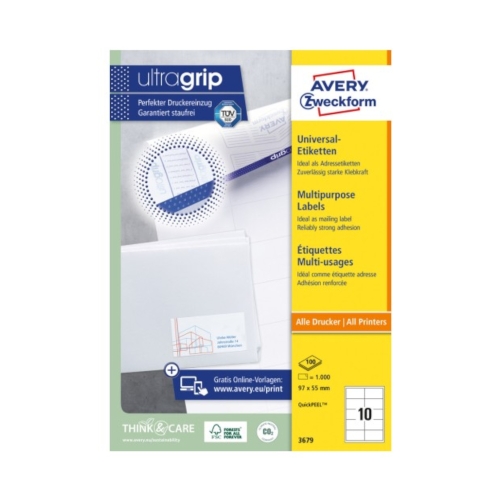 Etykiety uniwersalne 97x55/10 białe Zweckform 3679 (100)
