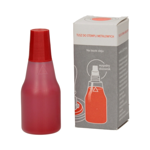 Tusz stemple 25ml czerwony metalowe Colop