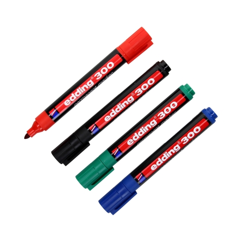 Marker permanentny 1.5-3.0mm 4kol okrągły Edding 300