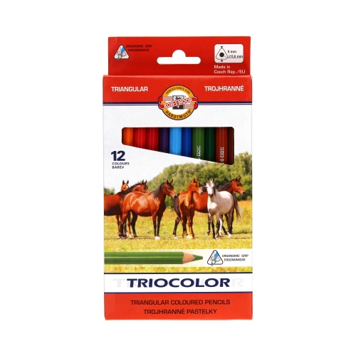 Kredki ołówkowe trójkątne 12kol 9mm Tricolor Koh-I-Noor 3142