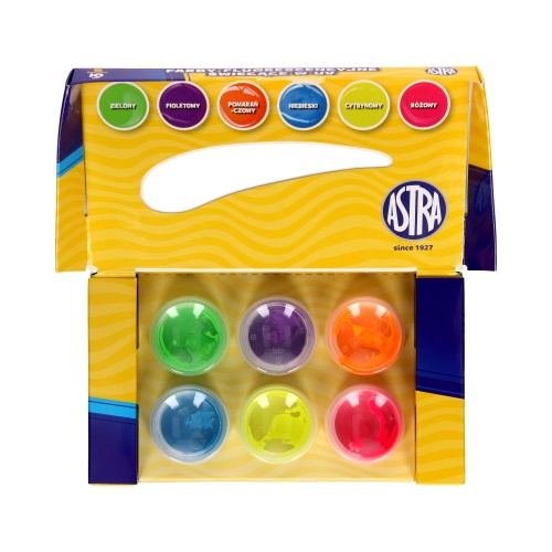 Farby plakatowe 6kol 10ml fluorescencyjne świecące w UV Astra