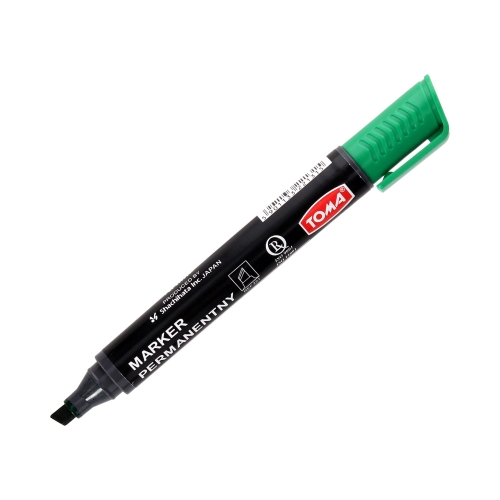 Marker permanentny 1-5mm zielony ścięty Toma TO221