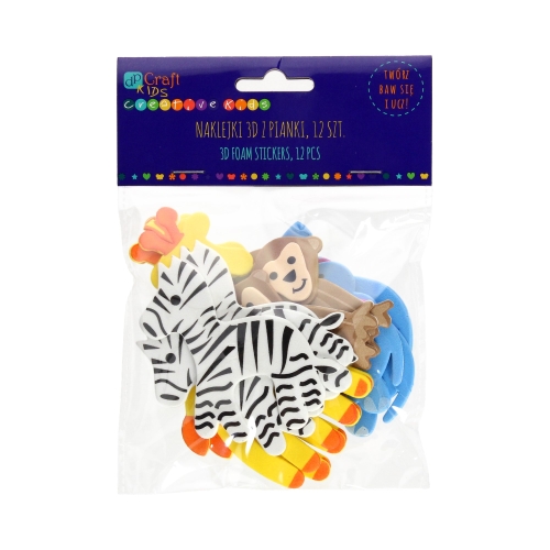 Naklejki pianki 3D zwierzątka safari (12)