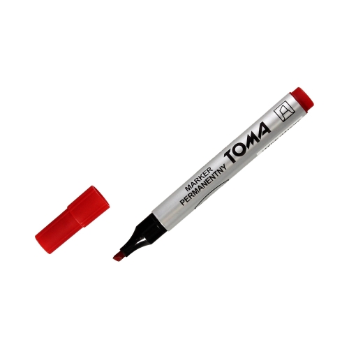 Marker permanentny 1.5mm czerwony ścięty Toma TO091