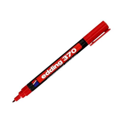 Marker permanentny 1.0mm czerwony okrągły Edding 370