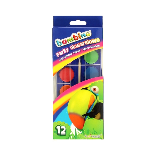 Farby akwarelowe 12kol Standard Bambino