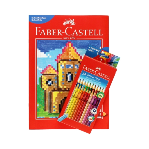 Kredki ołówkowe 24kol + kolorowanki PixelIt Faber Castell 201436