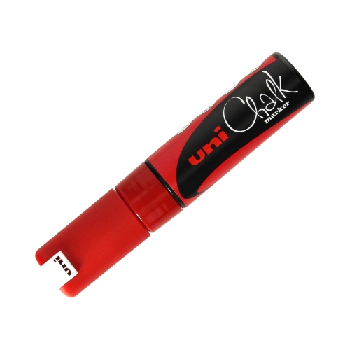 Marker kredowy 8mm czerwony ścięty Uni PWE8K