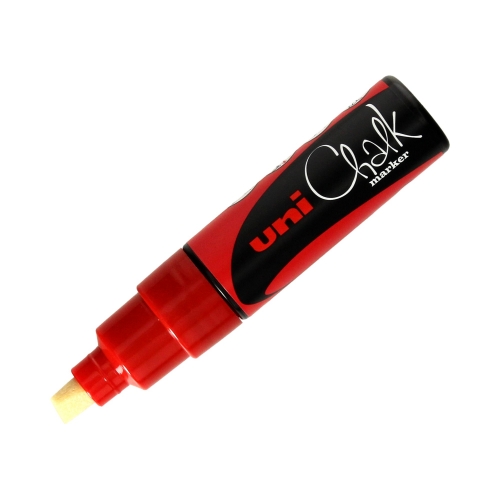 Marker kredowy 8mm czerwony ścięty Uni PWE8K
