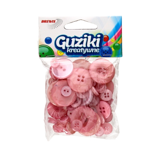 Guziki 40g różowe Brewis