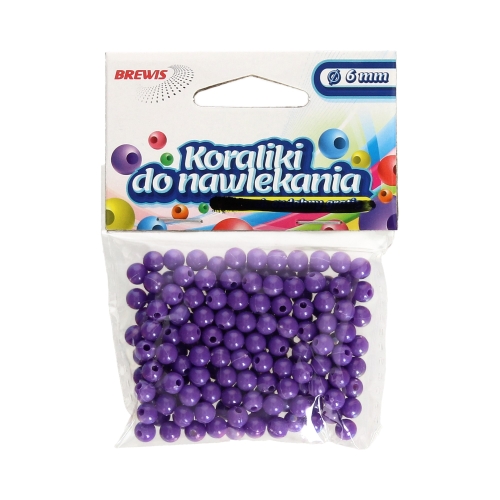 Koraliki ozdobne fioletowe K6 Brewis 6mm