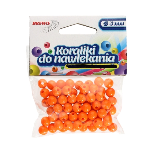 Koraliki ozdobne pomarańczowe K8 Brewis 8mm