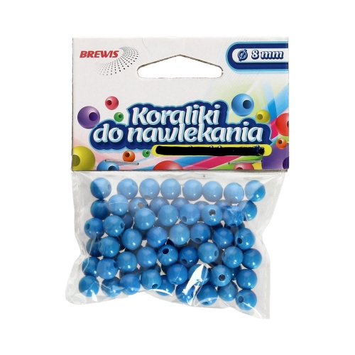 Koraliki ozdobne niebieskie K8 Brewis 8mm