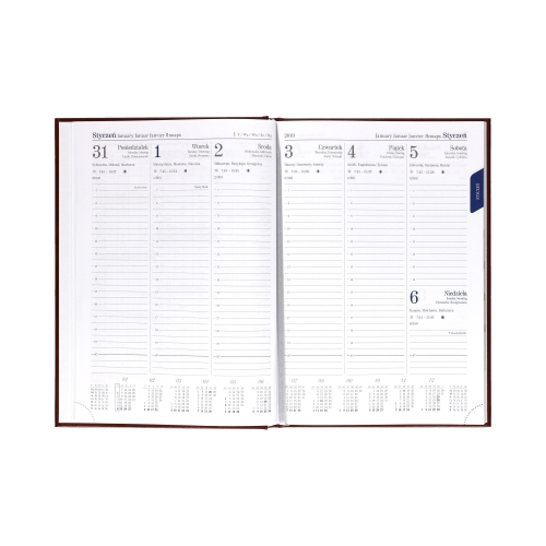 Kalendarz książkowy B5 Achilles karmelowy 51TB tygodniowy