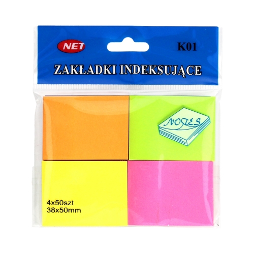 Zakładki indeksujące 38x50/50 4kol Net K01