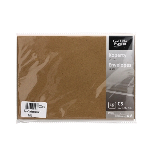 Koperty ozdobne C5 ciemnobeżowa Kraft 120g (10)