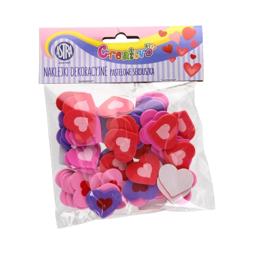 Naklejki samoprzylepne pianka Pastelowe serduszka 335119002