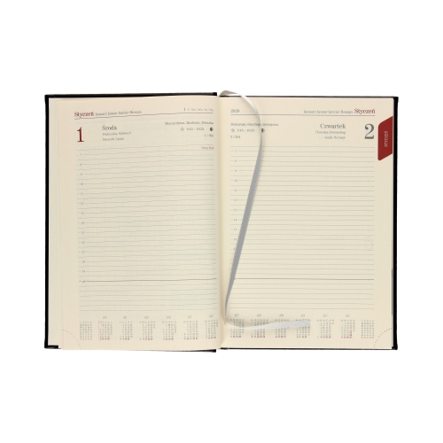 Kalendarz książkowy A5 Nebraska czarny 21D