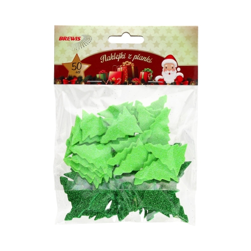 Naklejki ozdobne z pianki brokat choinki Brewis (50)