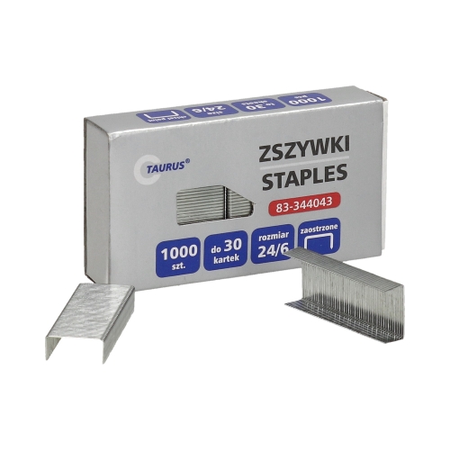 Zszywki 24/6 cynkowe (1000) Taurus