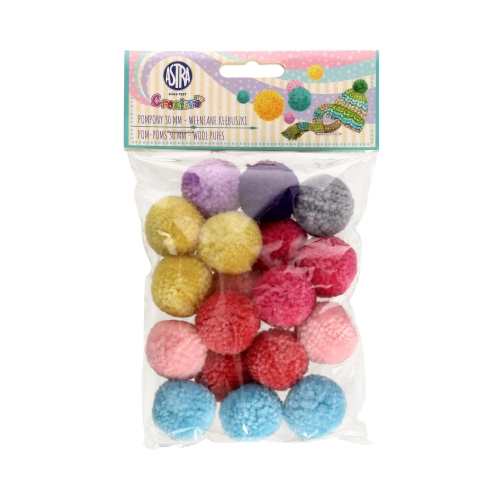 Pompon 30mm Wełniane kłębuszki Astra 335121013