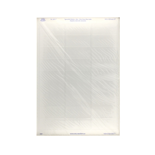 Etykiety znamionowe 63.5x29.6 srebrne Zweckform L6011 (100)