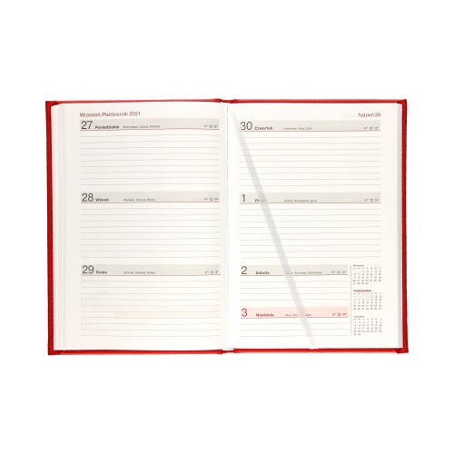 Kalendarz książkowy A5 Nauczyciela czerwony Vivella tygodniowy