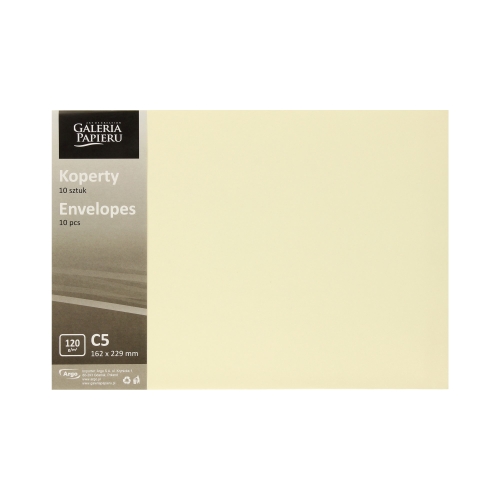 Koperty C5 jasnykrem Gładkie 120g - 10szt.