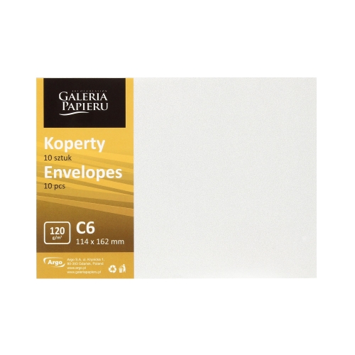 Koperty C6 diamentowa biel Millenium 120g - 10szt.