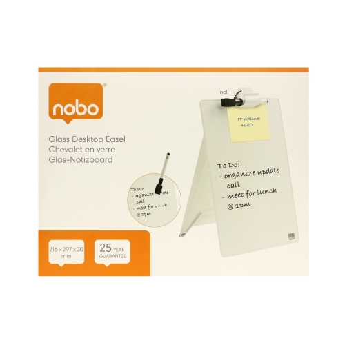 Flipchart szklany 22x30 biurkowy Diamond Nobo