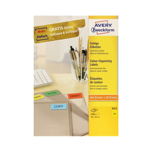 Etykiety uniwersalne 70x37 żółte Zweckform 3451 (100)
