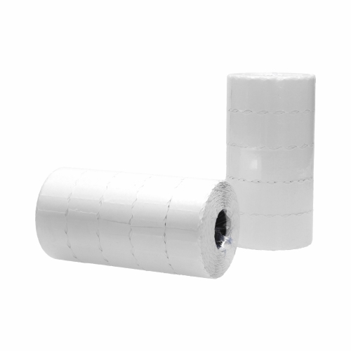 Taśma metkownica 26x12 1rzędowa prosta biała usuwalna (10)