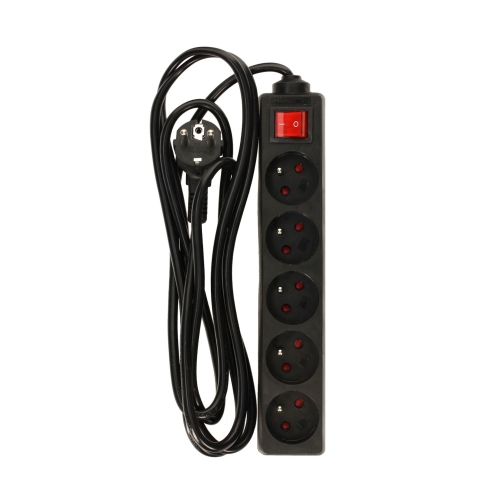 Listwa zasilająca 5g 3m czarna Omega Socket 41106