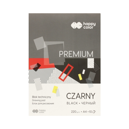 Blok techniczny A4/10 czarny Happy Color