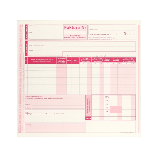 Faktura 2/3 A4 MPP netto-pełna MP 127-2P