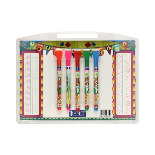 Tablica do nauki pisania + 5 pisaków Polo PLus Kamet