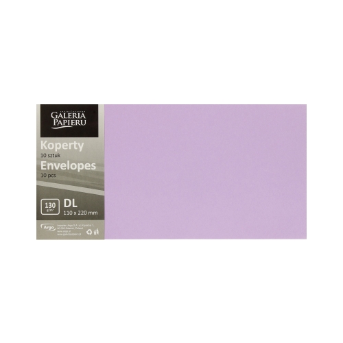 Koperty DL gładkie lawendowe satynowe 130g (10)