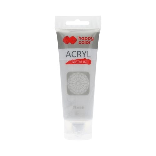 Farba akrylowa 75ml srebrna Happy Color