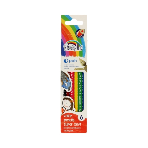 Kredki ołówkowe 6kol trójkatne SuperSoft Fiorello