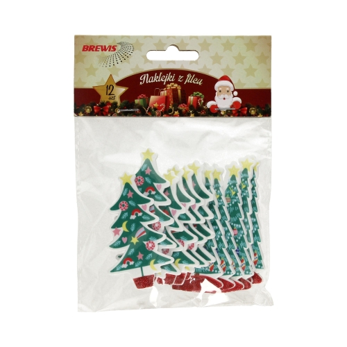 Naklejka ozdobna pianki Choinki Brewis PVX25 - 12szt.