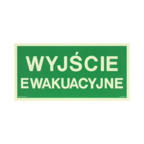 Znak Wyjście ewakuacyjne 300x150 PS AA001