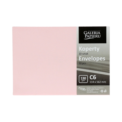 Koperty C6 Gładki różowy satynowy 130g (10)