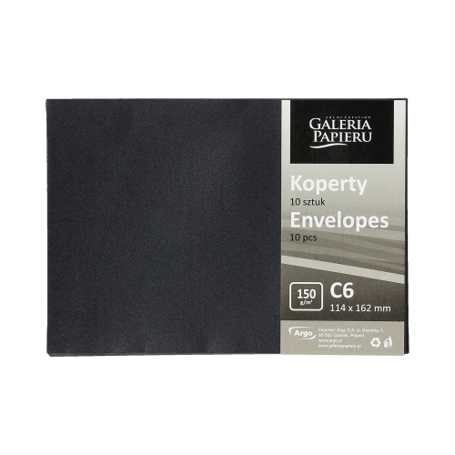 Koperty ozdobne C6 czarne Pearl 150g/m2 (10)