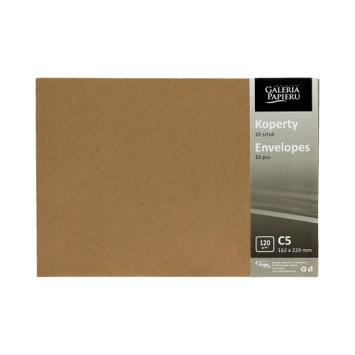 Koperty ozdobne C5 ciemnobeżowa Kraft 120g (10)