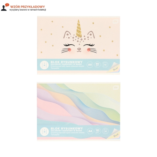 Blok rysunkowy A4/10 kolor pastel Interdruk 80g