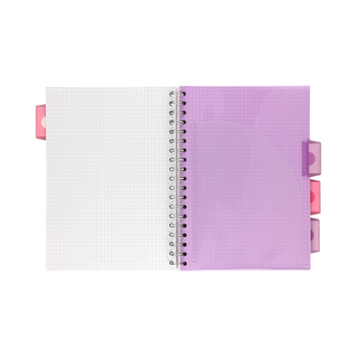 Kołozeszyt B5/200str kratka różowy Project Book pastel Pukka