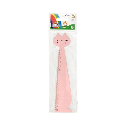Linijka 15cm drewniana kot różowy Fiorello GR-F87