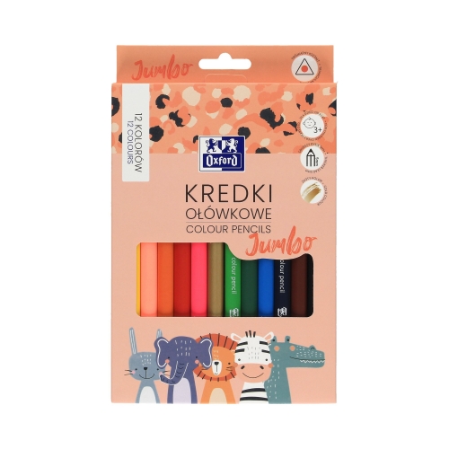 Kredki ołówkowe 12kol Jumbo Oxford Kids 400174529