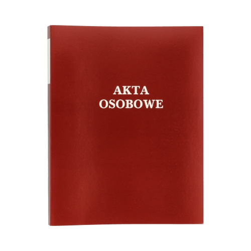 Teczka akta osobowe binda wewnętrzna czerwona zadrukowana ABCDE